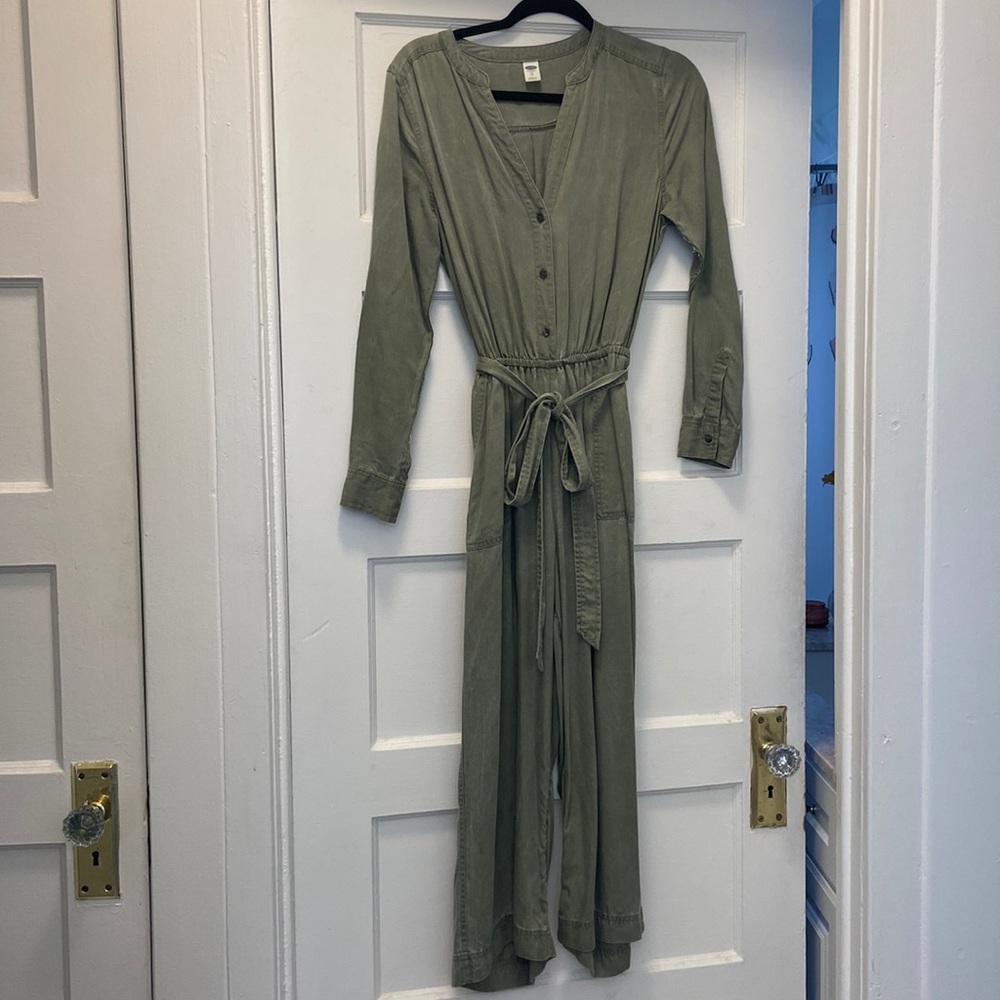 Old Navy Army Green Long Sleeve Jumpsuit